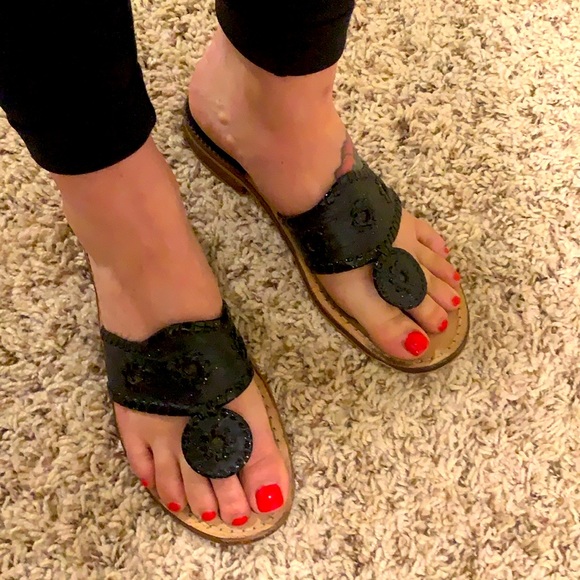 Jack Rogers | Shoes | Wellloved Black Jack Rogers Size 6 | Poshmark